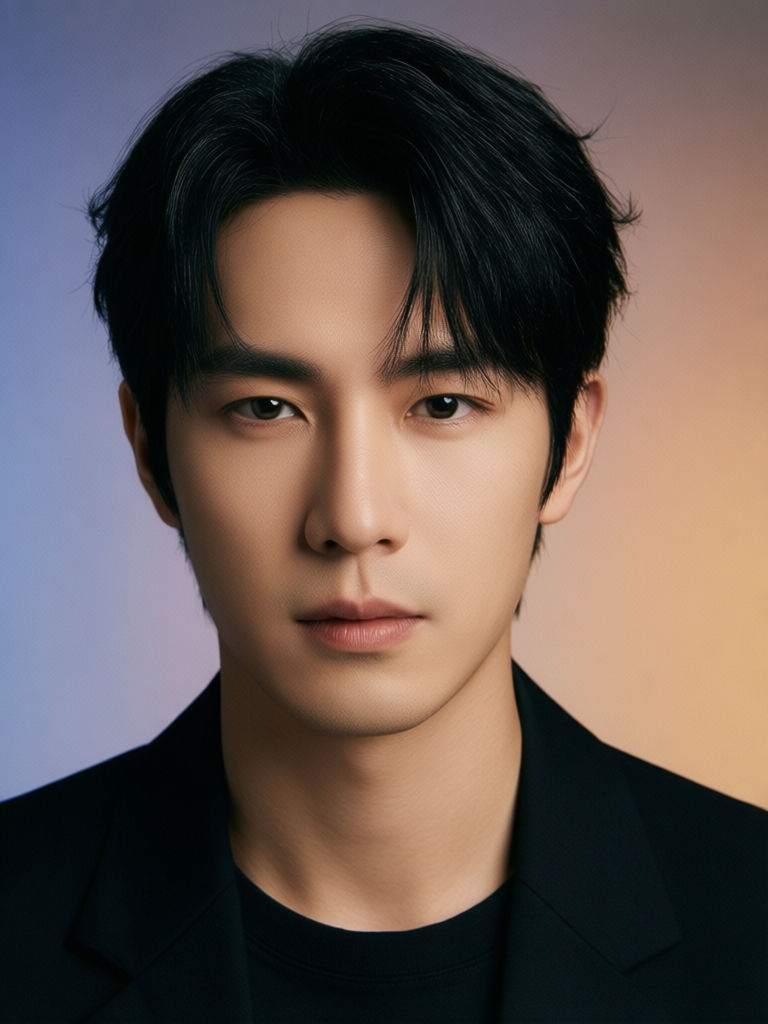 Modern portrait with a smooth gradient background